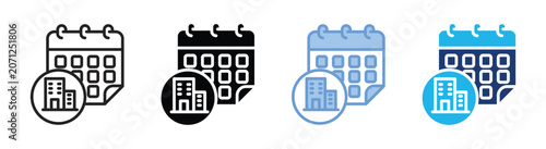 Photos Schedule icon set multiple style collection