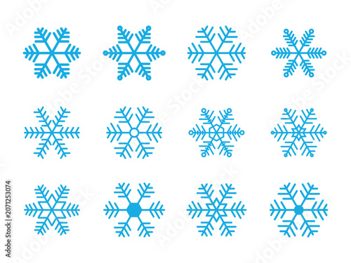 Winter Snowflake Vector Bundle Frost Crystal Decorative Elements