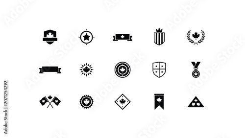 Tableau sur toile Canadian maple leaf symbols and emblems, national pride elements.