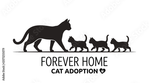 Cat Adoption Logo Design.