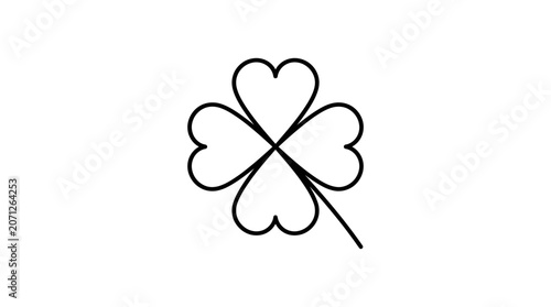 Simple line drawing four leaf clover.