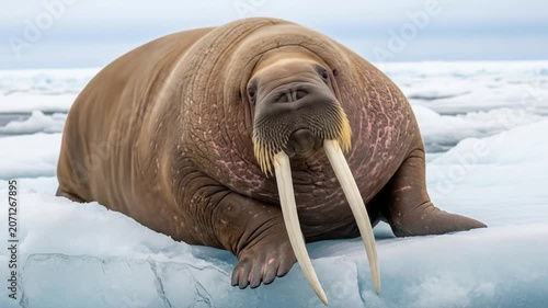 Majestic Walrus on Ice Floe