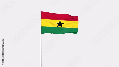 Ghana Flag Animation 4K Transparent Background with Alpha Channel