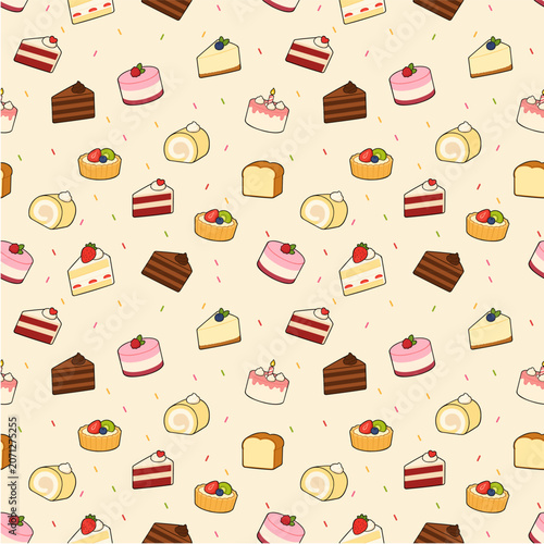 cute cake repeat pattern vector design