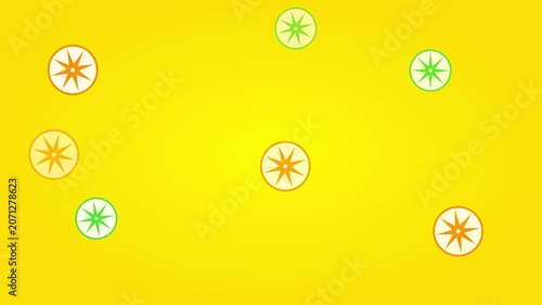 Bright Summer Citrus Fruit Pattern Animated Design