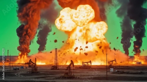 Oil rig explosion, fire, smoke, disaster, energy crisis