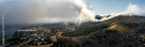 Schilderij op canvas Ranchop Palos Verdes, California, experiencing a heavy onset of 'June Gloom', a