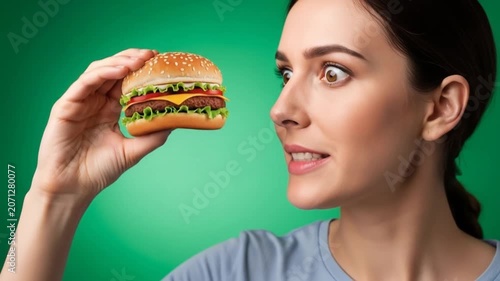 Woman Shocked by Burger Size