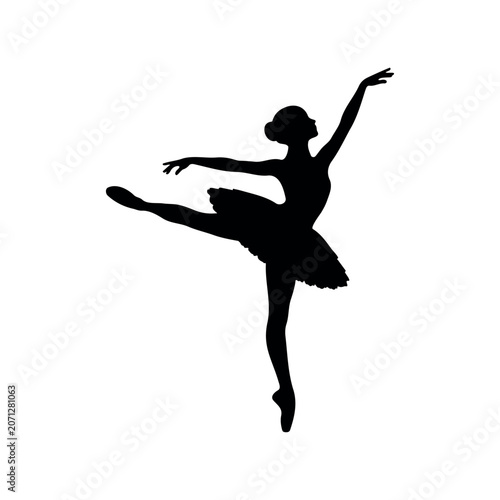 Ballet Dancing silhouette icon vector illustration on white background.