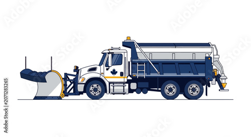 Tableau sur toile Heavy-Duty Snowplow Truck for Winter Road Maintenance