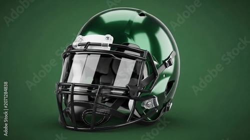 Green American Football Helmet