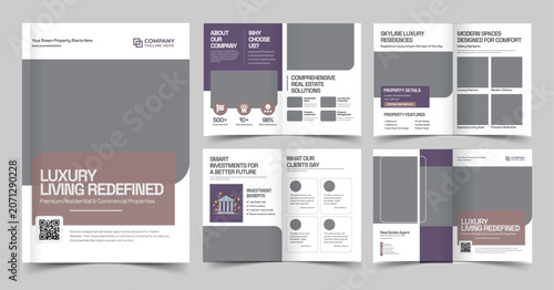 Luxury Real Estate Brochure Template,  Property Brochure Design, 