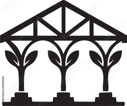 Greenhouse Plant Growth Structure Icon