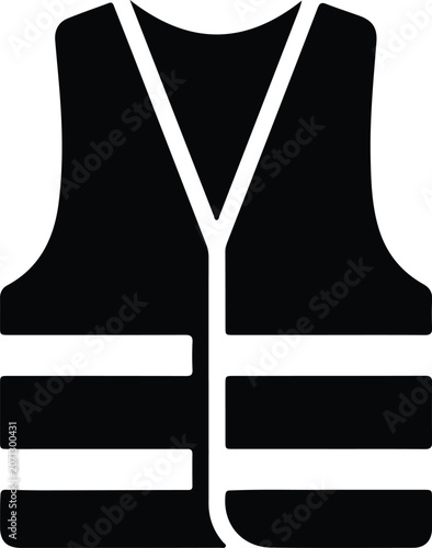 Silhouette vector construction work safety vest personal protective equipment icon design