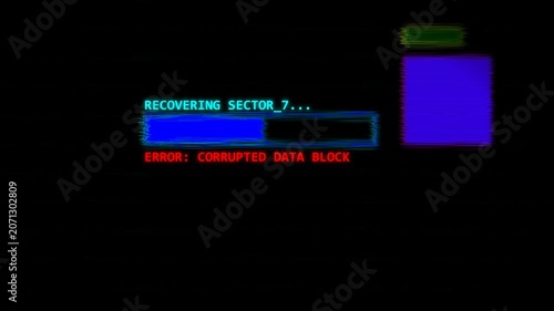 Recovery retro vhs glitch noise distortion system loading screen