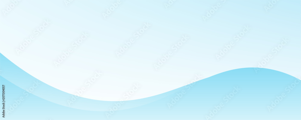 Naklejka premium Light blue and white abstract gradient background with soft minimalist wavy curve shapes vector