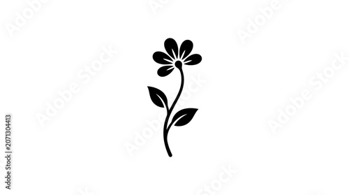 Simple Black Flower Icon Design.