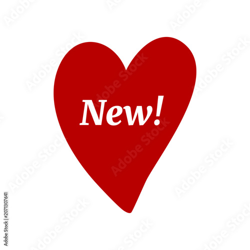 Red New Tag Heart Badge