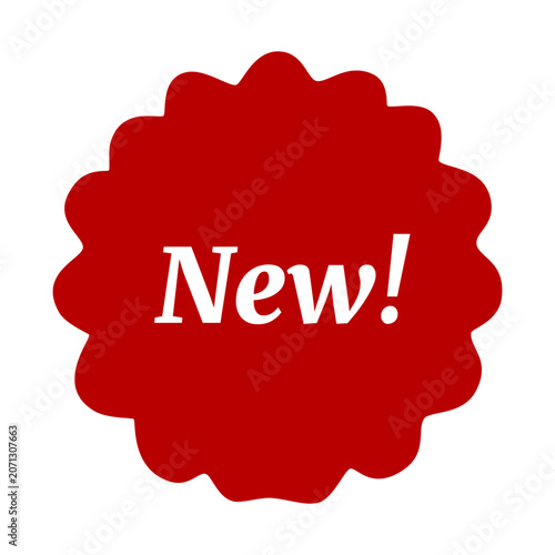 Red New Tag Scalloped Badge