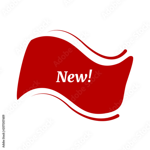 Red New Tag Wavy Badge