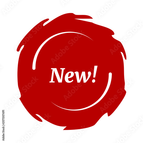 Red New Tag Grunge Badge