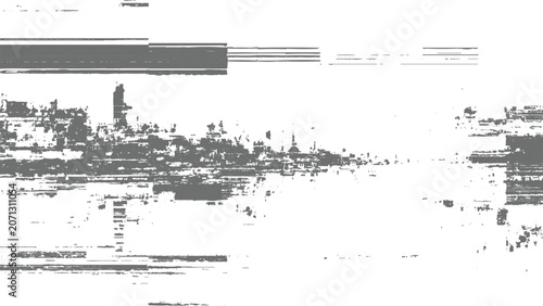 Konstfotografi abstract grayscale glitch texture with horizontal bands and irregular patches re