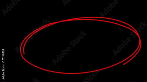 hand drawing circles animation on black background, white circle drawing. For marking text, numbers, marker pen, pencil, hand-drawn doodle grunge circle