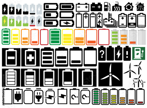 Battery and Energy Symbols and Signs