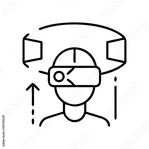 Virtual reality headset, VR goggles, futuristic technology, gaming icon