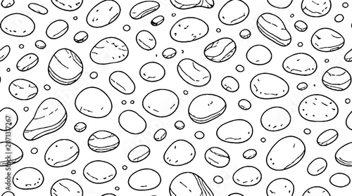 Detailed black and white stone texture pattern design.