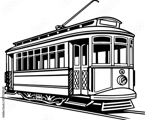 Classic city streetcar silhouette