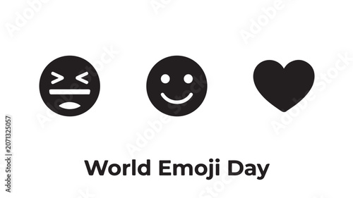 Emojis and Emotional Expression Symbols Set for World Emoji Day