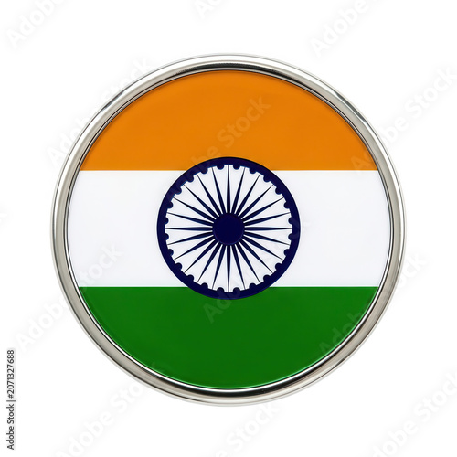 India Flag Circular Badge Transparent Background