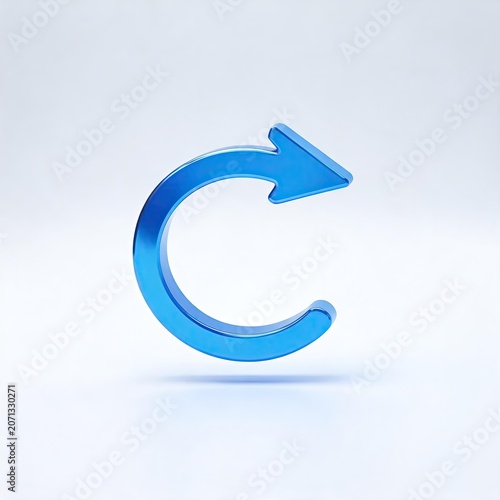Blue circular arrow icon refresh symbol for web and app interfaces representing reload or repeat action isolated on light background