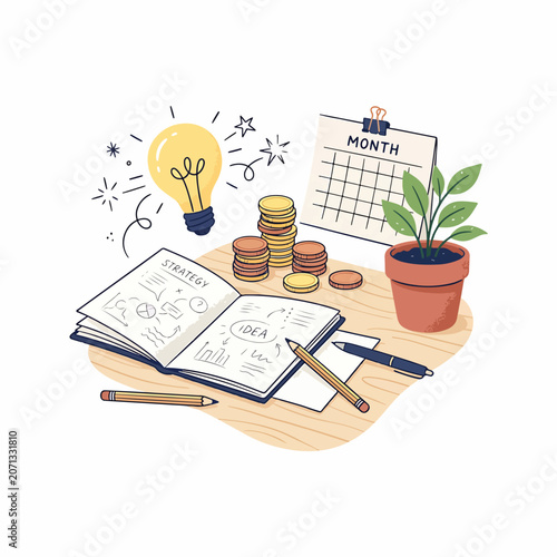 Business planning and financial growth concept.