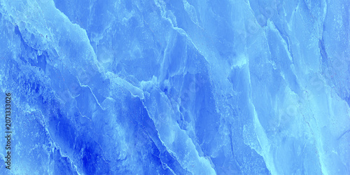 Tableau sur toile Blue marble texture background with abstract light reflections and smooth surfac
