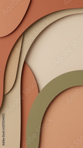 Abstract Minimalist Layered Paper Cut Background