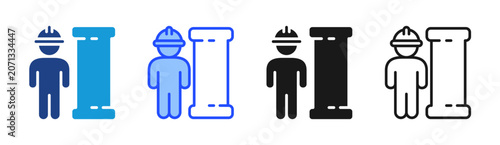 Slika na platnu Pipe Measure icon set multiple style collection