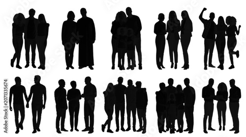 Fotografie Diverse group of people standing together in casual attire