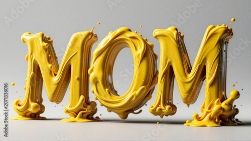 Mom in Yellow Splashy Font A Creative Celebration of Motherhood