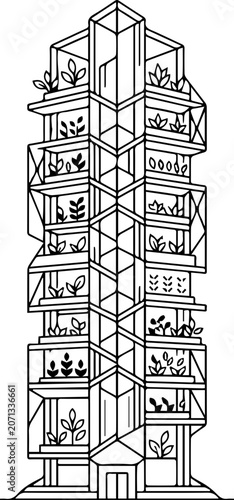Vertical farming tower icon