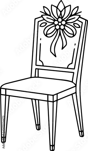 Wedding chair decoration icon
