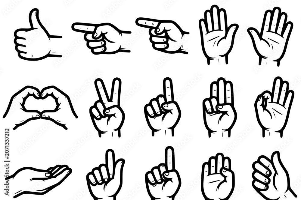 Fototapeta premium set of hand gestures