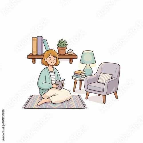 Woman sitting on floor with laptop.