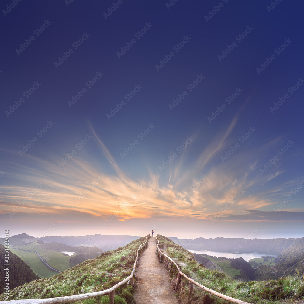 Fototapeta premium Mountain landscape Ponta Delgada island, Azores