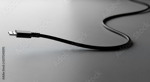 USB cable on a gray surface.