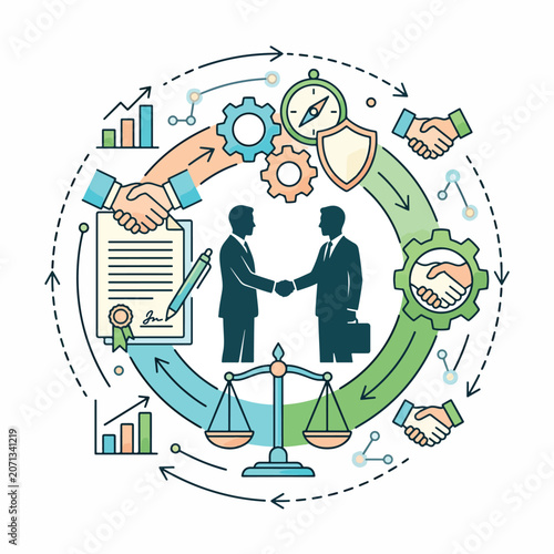 Business Partnership Deal Agreement Concept.