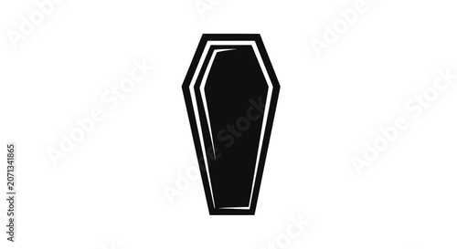 Foto Black coffin silhouette for funeral and gothic concepts