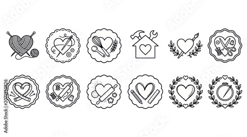 Canvastavla Heart Symbols and Icons Collection.