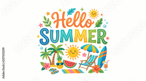 summer holiday card vector